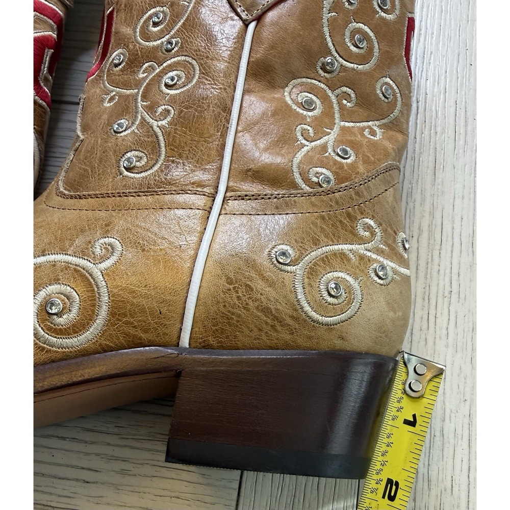 NCAA Vaccari OU Oklahoma Sooners Women 10 Midcalf Leather NWT Cowboy Boots Rare - Picture 9 of 12